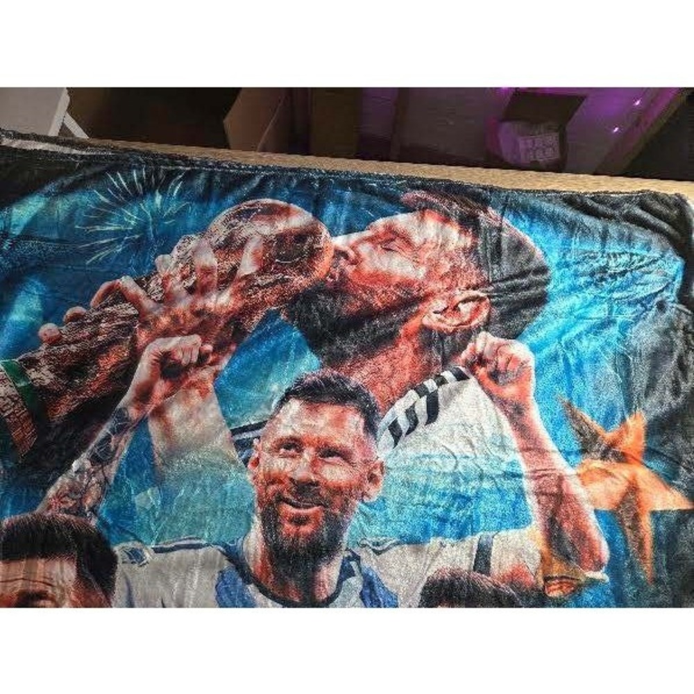 Argentina World Cup Champions Fleece Throw‎ Blanket 60x50 Soccer Fan